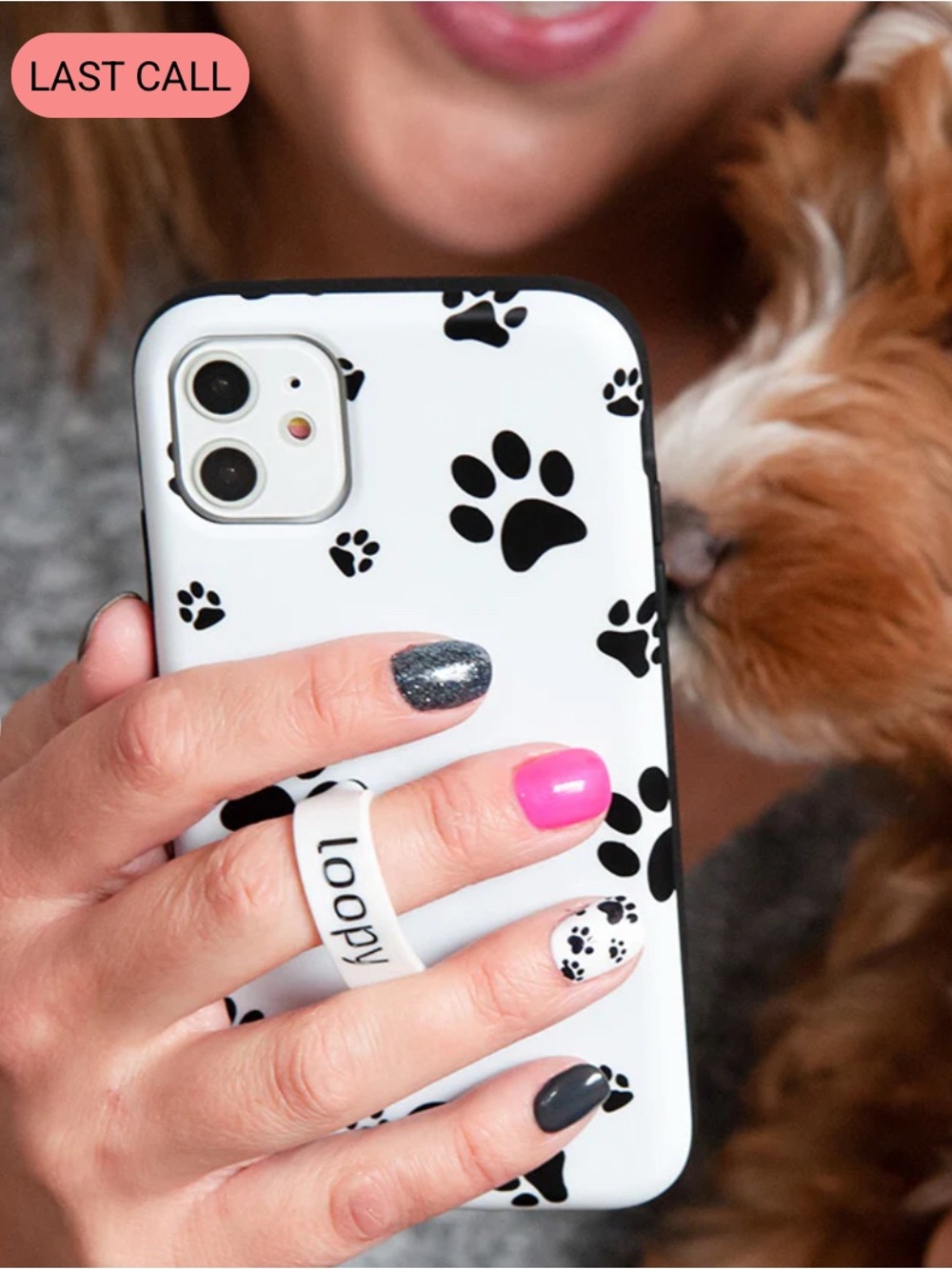 iPhone 16 Plus loopy doggy paw print case & holder/bag “stop the drop” NEW! - Picture 9 of 16